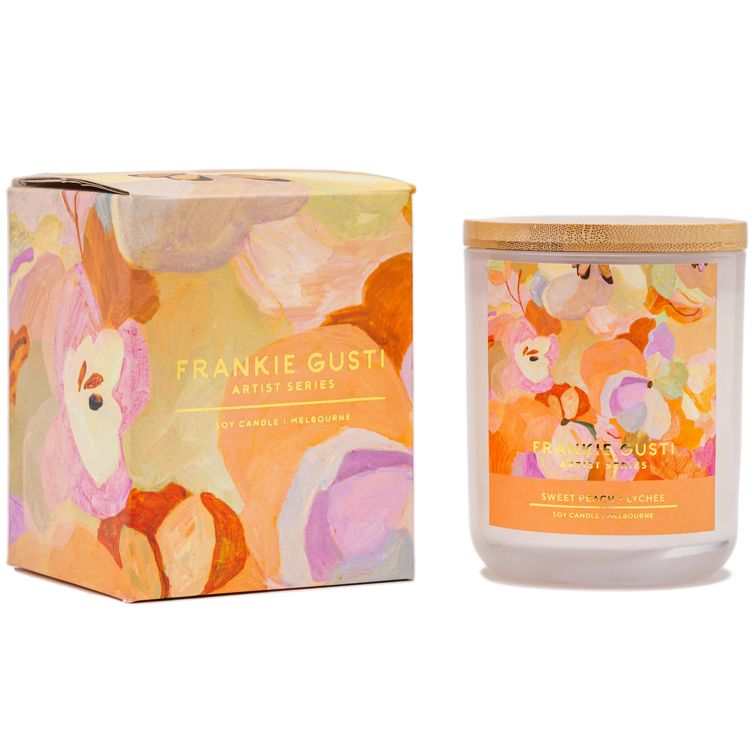 Frankie Gusti Artist Series Candle - Sweet Peach + Lychee