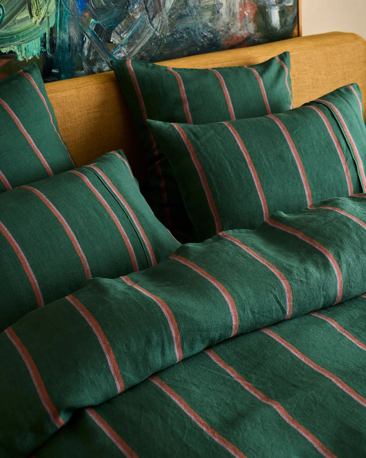 Kip & Co Wakame Crush Stripe Linen Pillowcases
