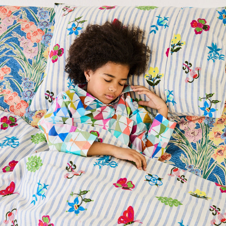 Kip & Co x Anna Spiro Malabar Floral Embroidered Linen Quilt Cover