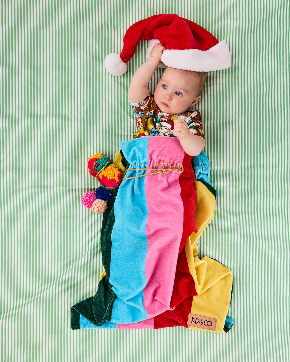 Kip & Co Rainbow Joy Velvet Santa Sack