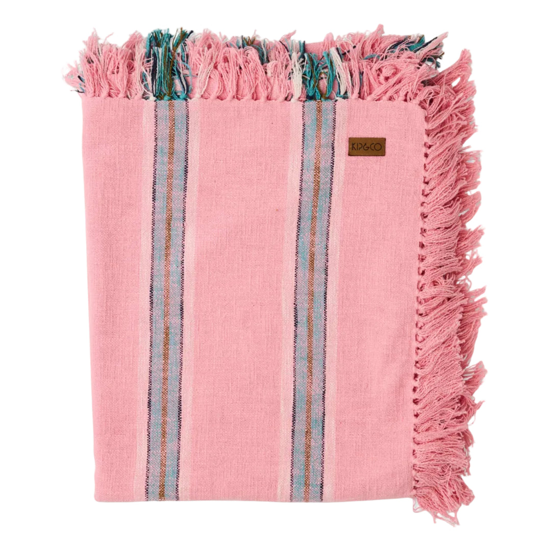 Kip & Co Tickled Pink Stripe Woven Throw