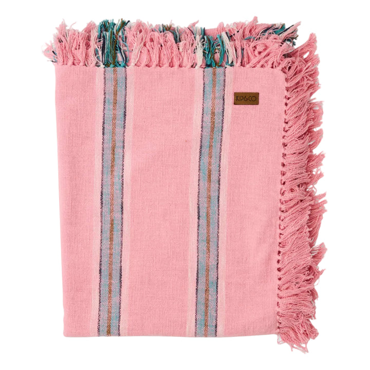 Kip & Co Tickled Pink Stripe Woven Throw