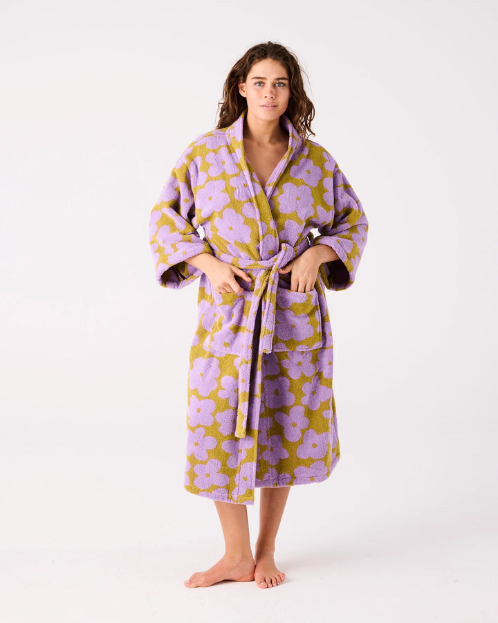 Kip & Co Big Flower Terry Bath Robe