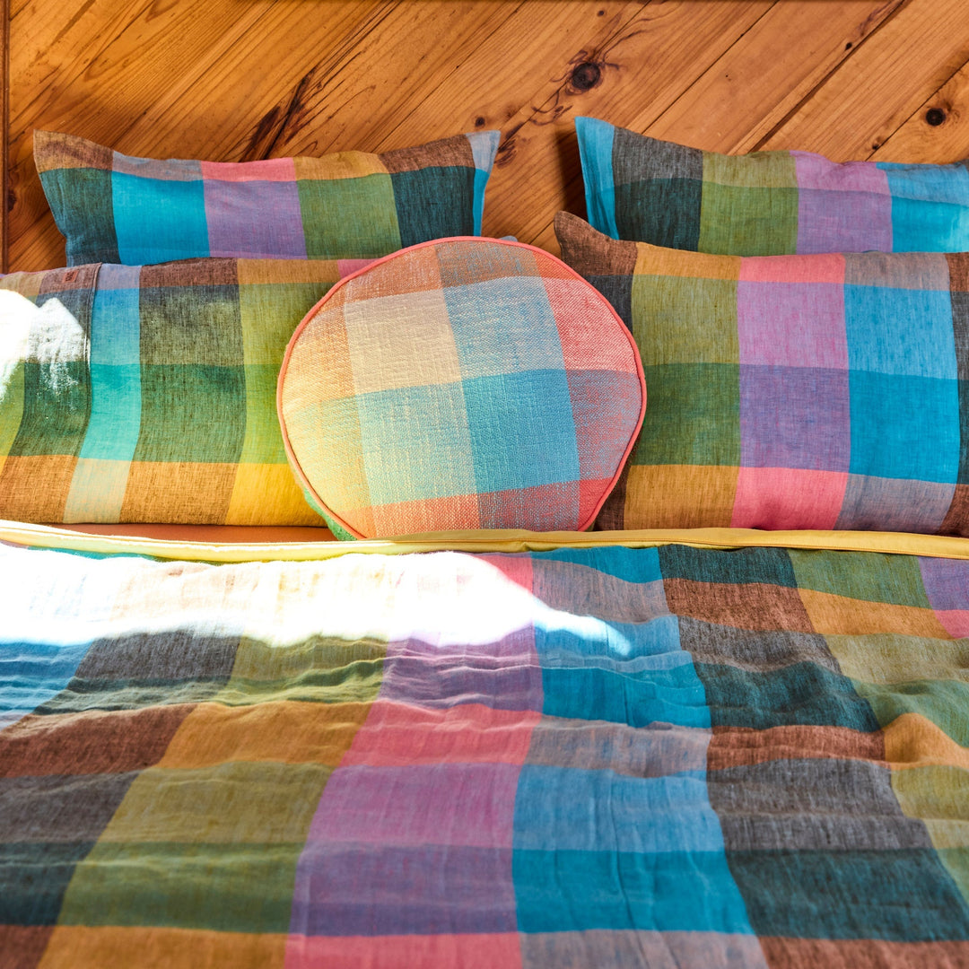 Kip & Co Paloma Tartan Woven Pea Cushion