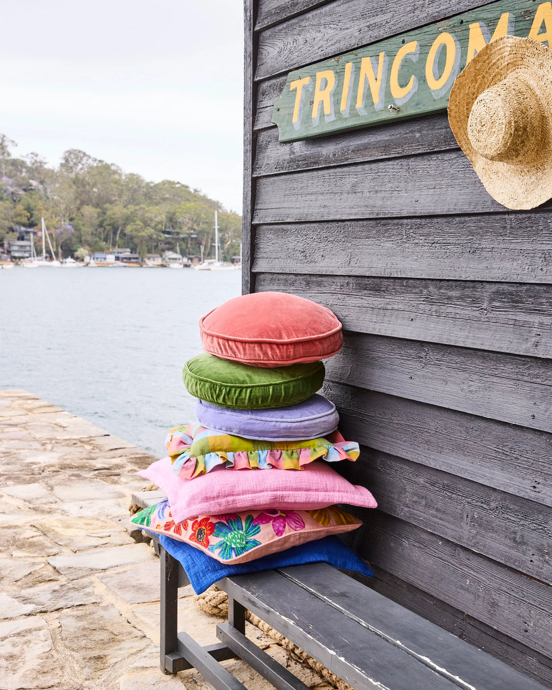 Kip & Co Jacaranda Velvet Pea Cushion