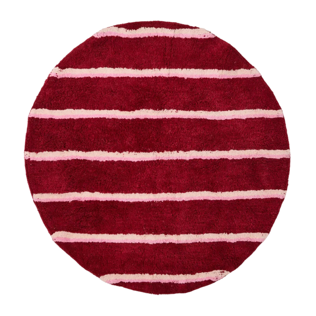 Kip & Co Ruby Rose Stripe Round Bath Mat