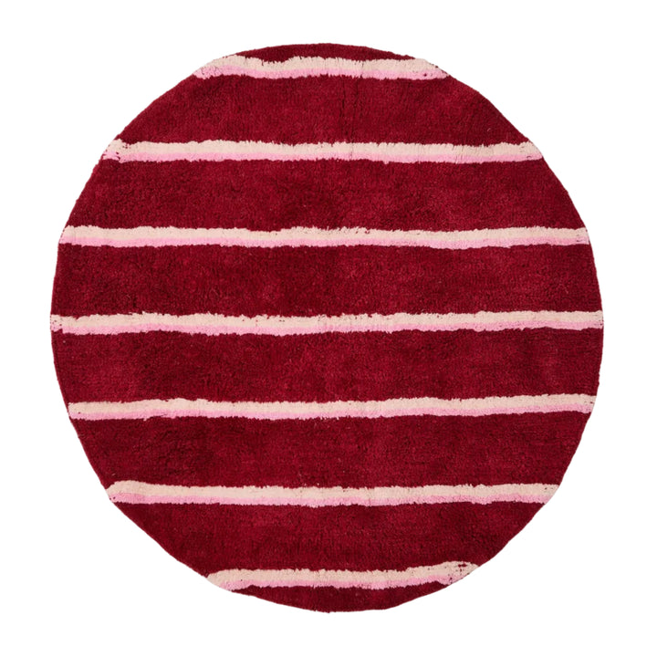 Kip & Co Ruby Rose Stripe Round Bath Mat