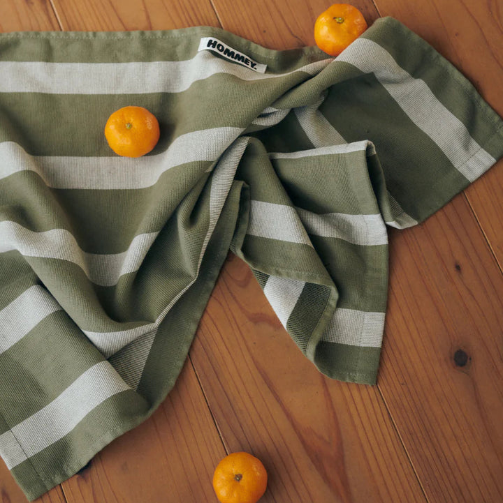 Hommey Tea Towel - Matcha Stripes