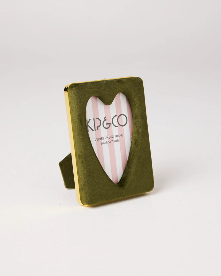 Kip & Co Campsite Heart Velvet Photo Frame