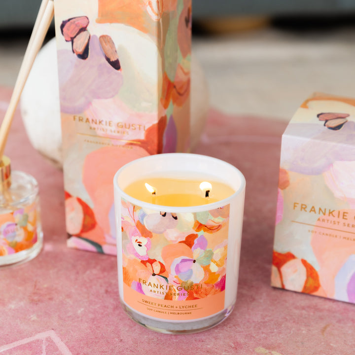 Frankie Gusti Artist Series Candle - Sweet Peach + Lychee