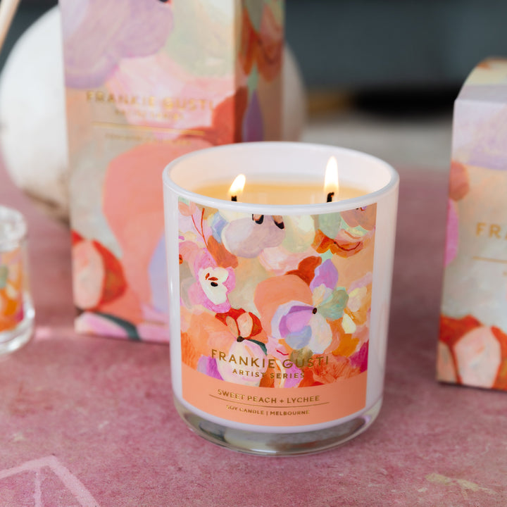 Frankie Gusti Artist Series Candle - Sweet Peach + Lychee