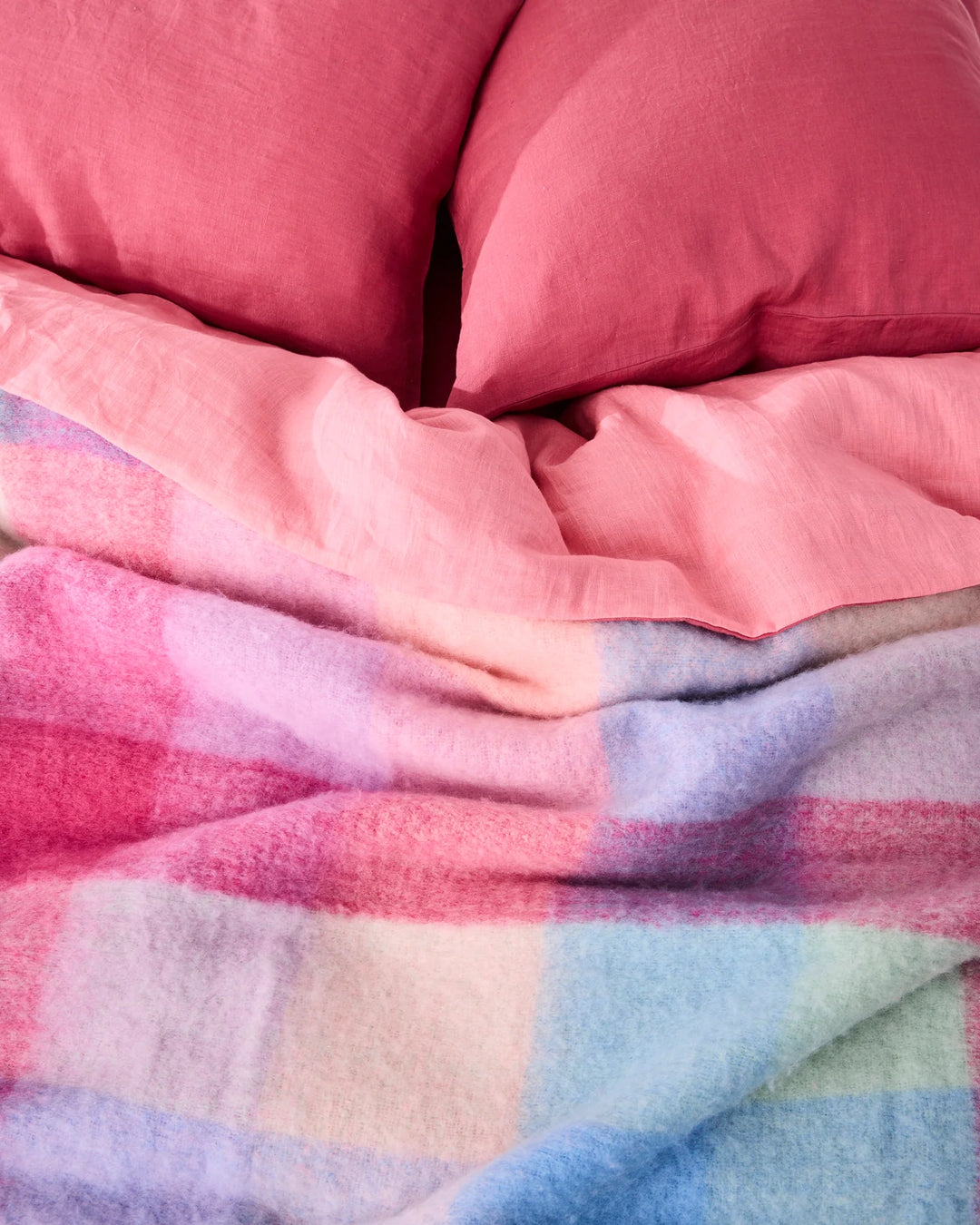 Kip & Co Candy Clouds Tartan Cosy Blanket