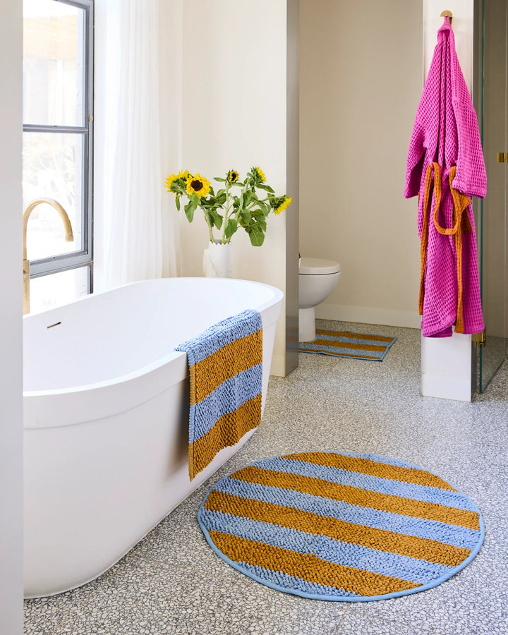 Kip & Co Como Stripe Round Bath Mat