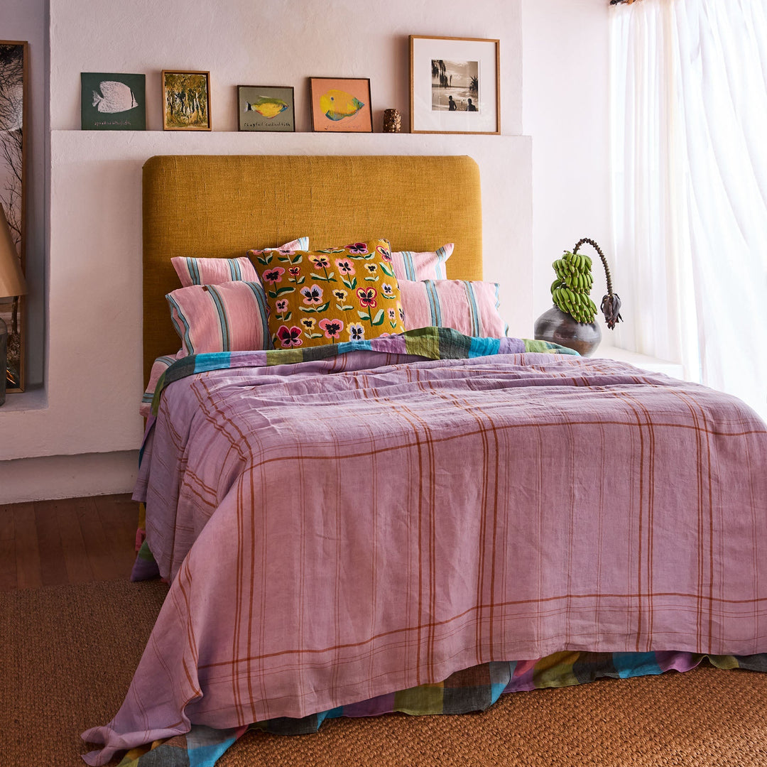 Kip & Co Pretty Pansy Gold Upholstery Cushion