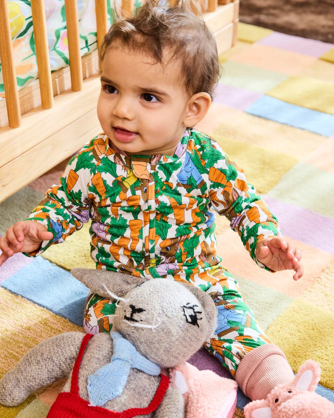 Kip & Co Carrot Joy Long Sleeve Zip Romper
