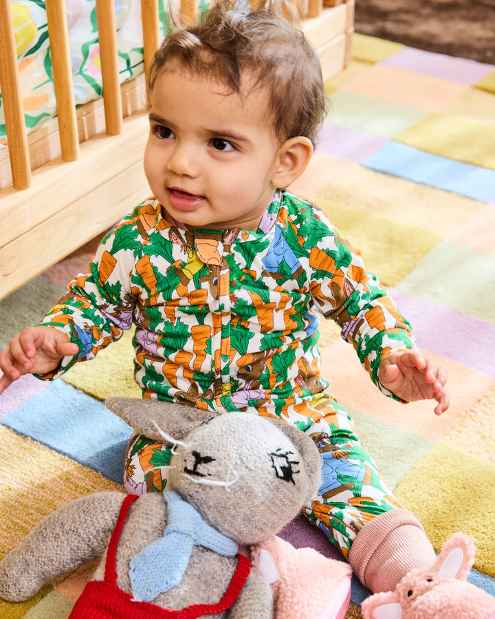 Kip & Co Carrot Joy Long Sleeve Zip Romper
