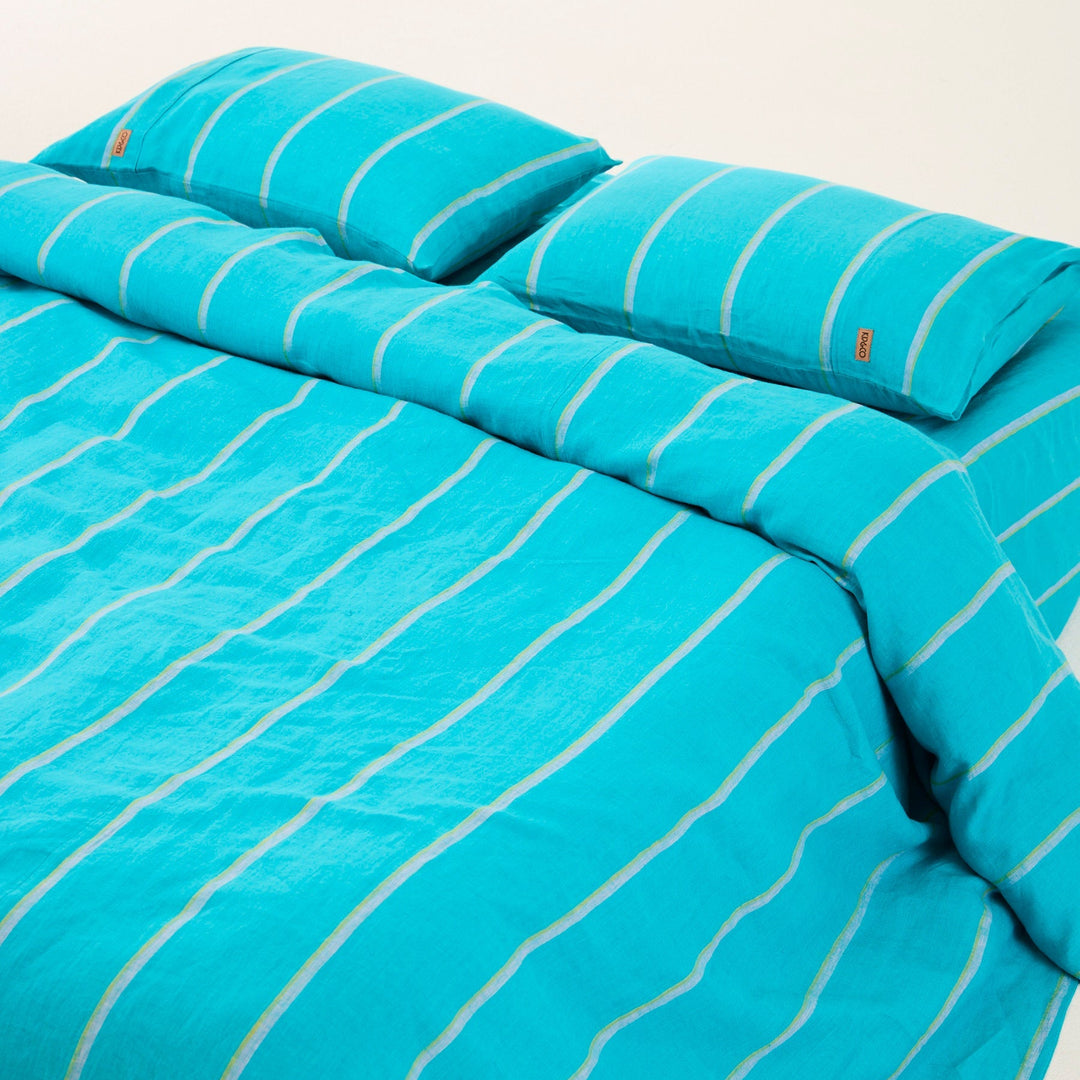 Kip & Co Aegean Stripe Linen Pillowcases