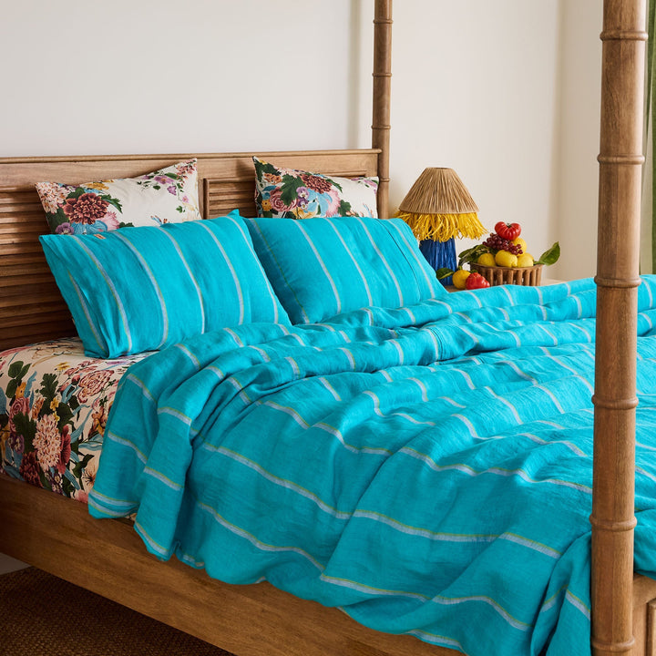 Kip & Co Aegean Stripe Linen Pillowcases