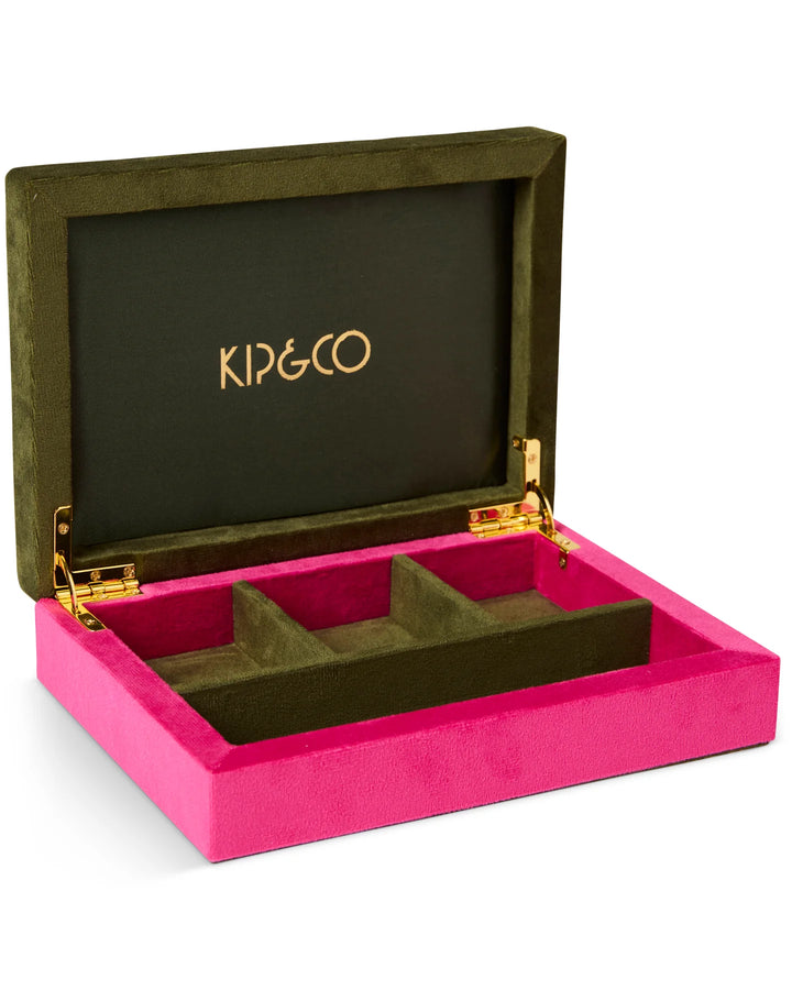 Kip & Co Prickly Pear Velvet Jewellery Box Small