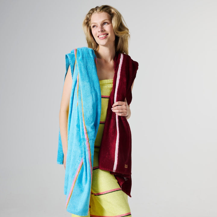 Kip & Co Aegean Stripe Bamboo Terry Bath Sheet
