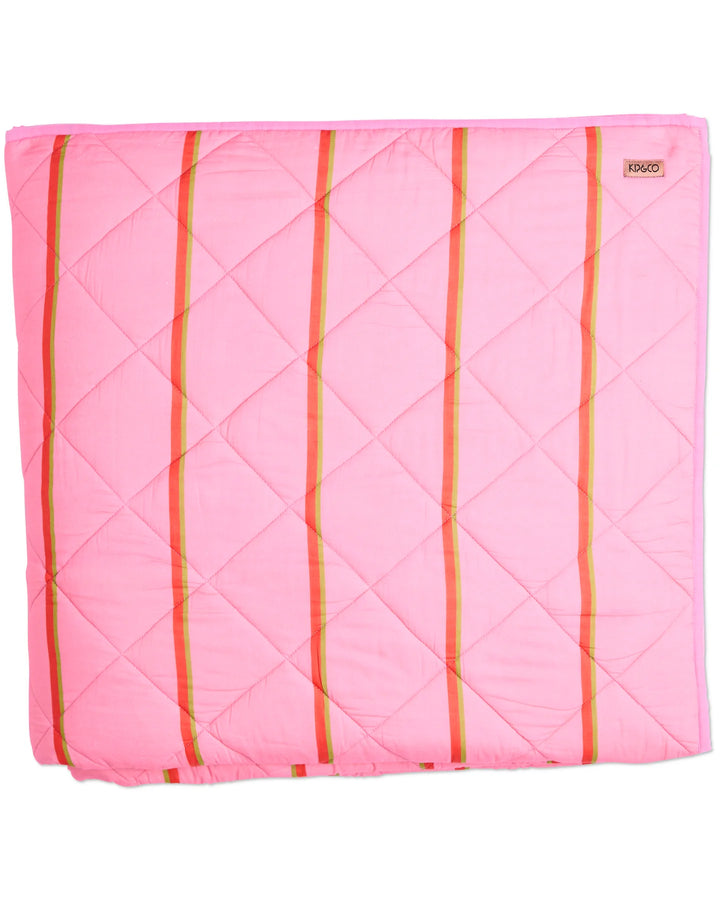 Kip & Co Wategos Soiree Stripe Organic Cotton Quilted Bedspread