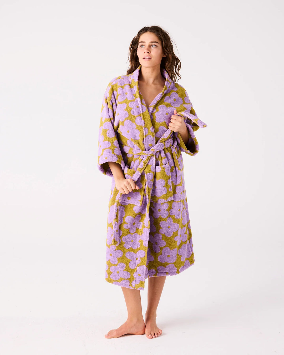 Kip & Co Big Flower Terry Bath Robe