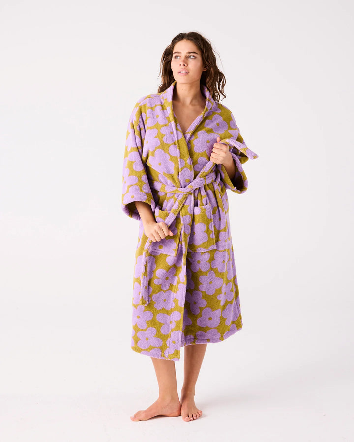 Kip & Co Big Flower Terry Bath Robe