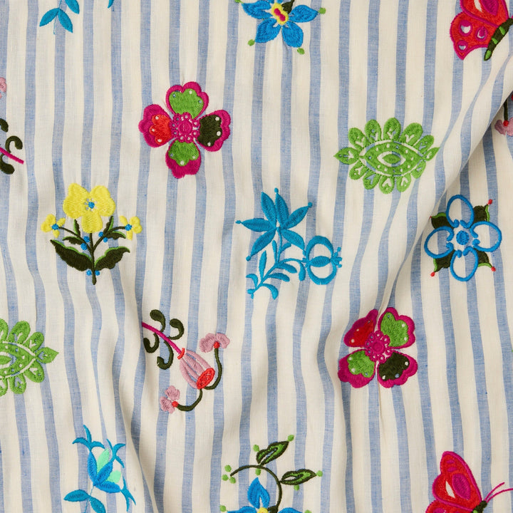 Kip & Co x Anna Spiro Malabar Floral Embroidered Linen Pillowcase