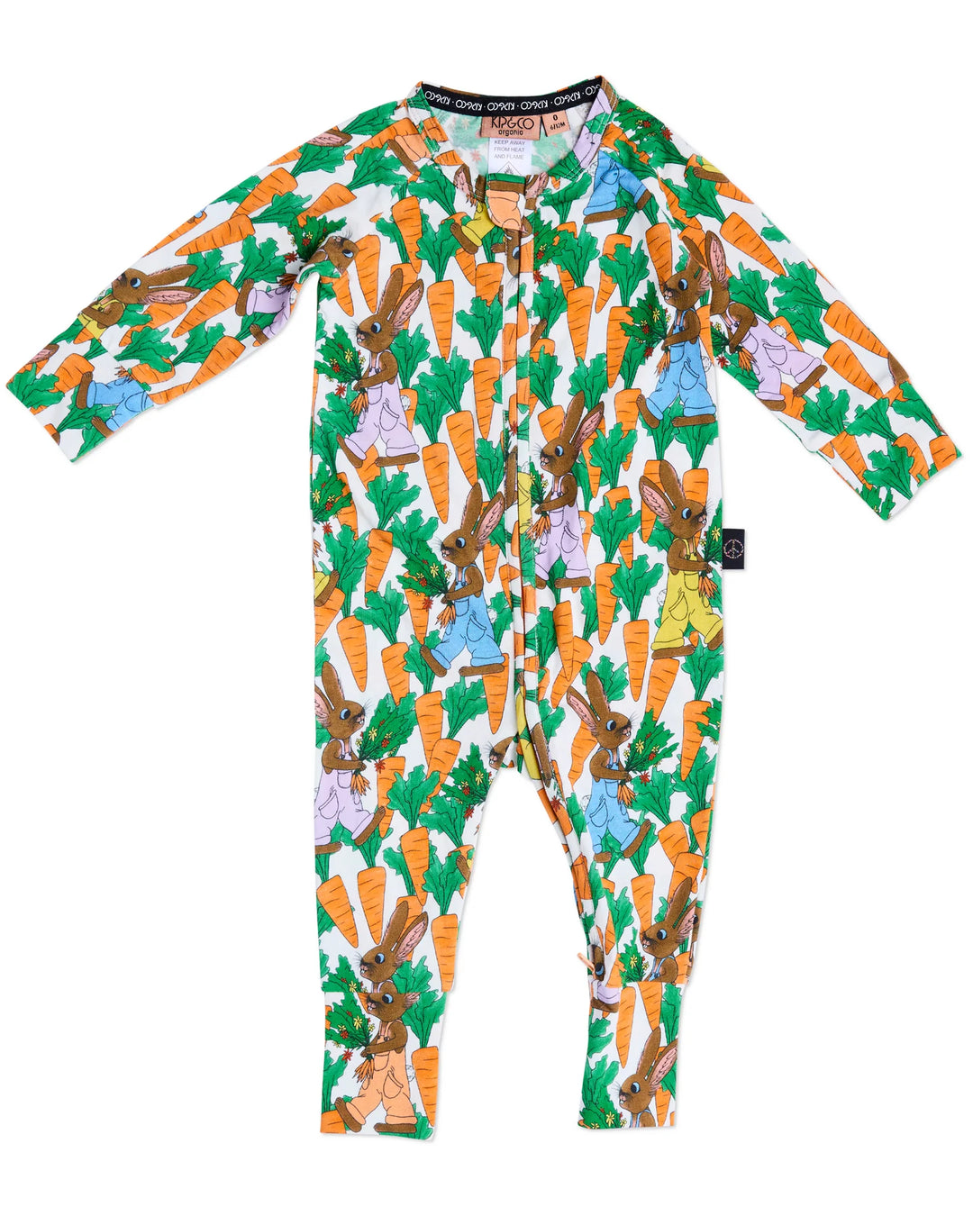 Kip & Co Carrot Joy Long Sleeve Zip Romper
