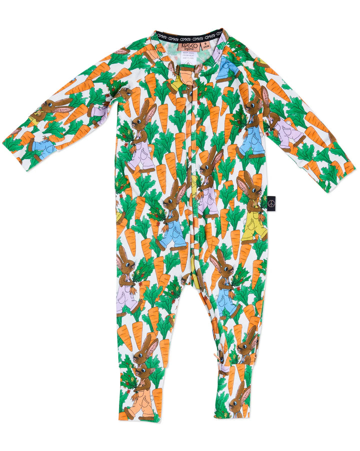 Kip & Co Carrot Joy Long Sleeve Zip Romper