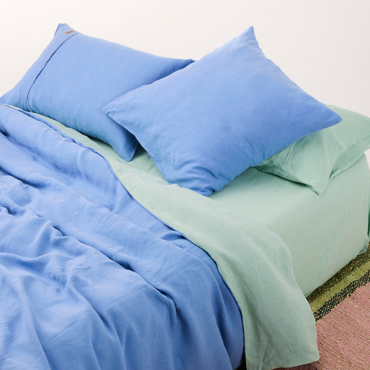 Kip & Co Vista Blue Linen European Pillowcases