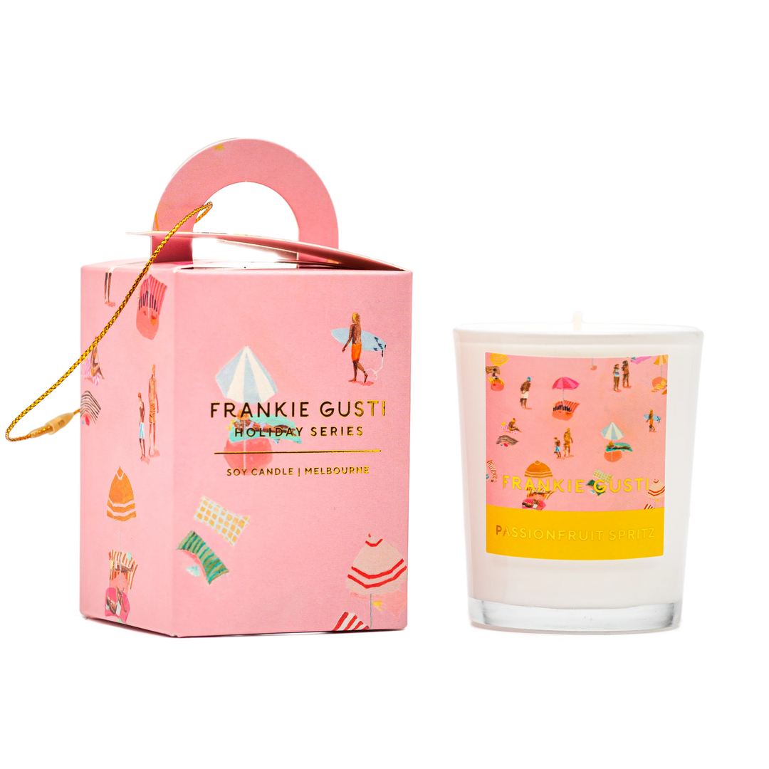 Frankie Gusti Holiday Series Ornament Candle - Passionfruit Spritz