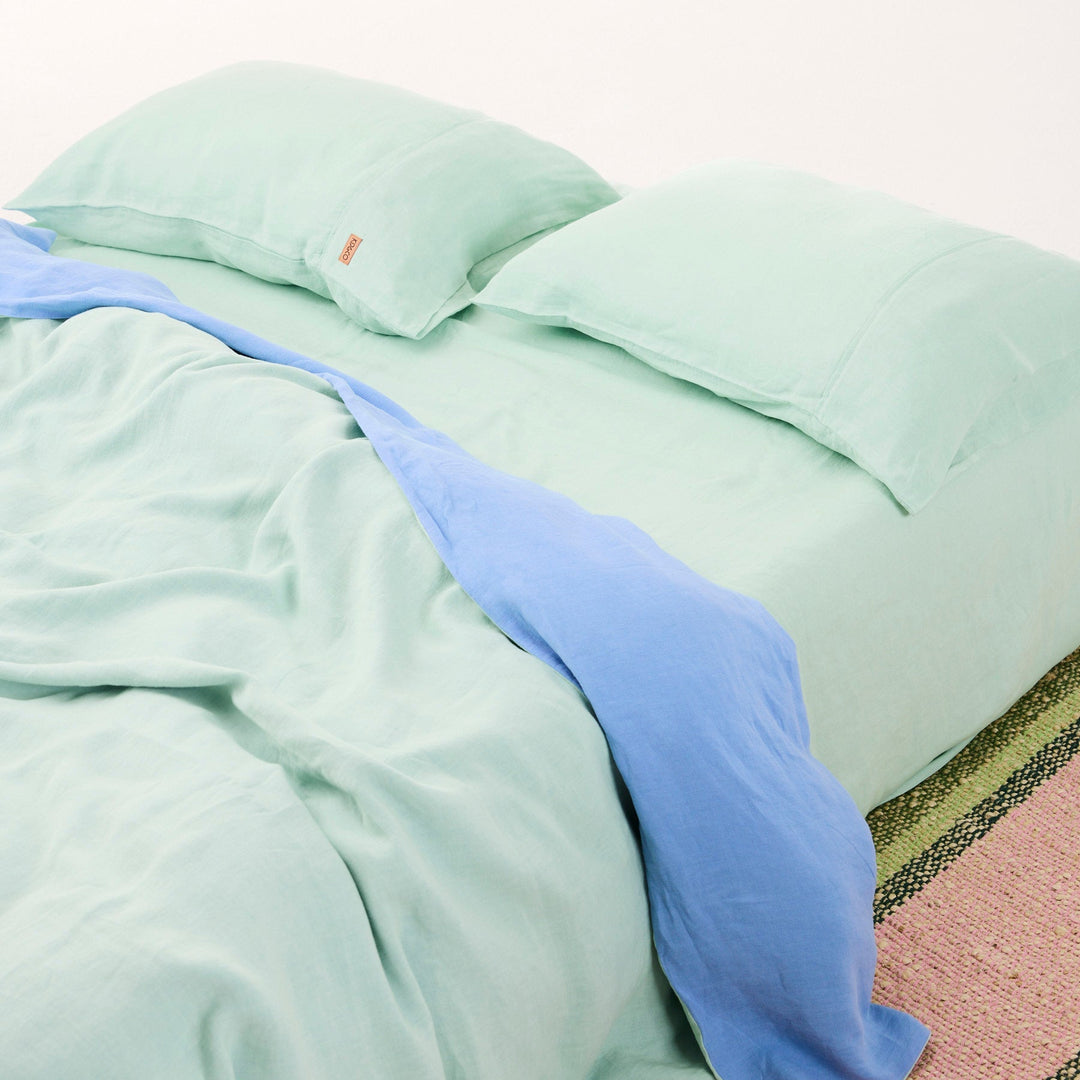 Kip & Co Vista Jade Linen Pillowcases