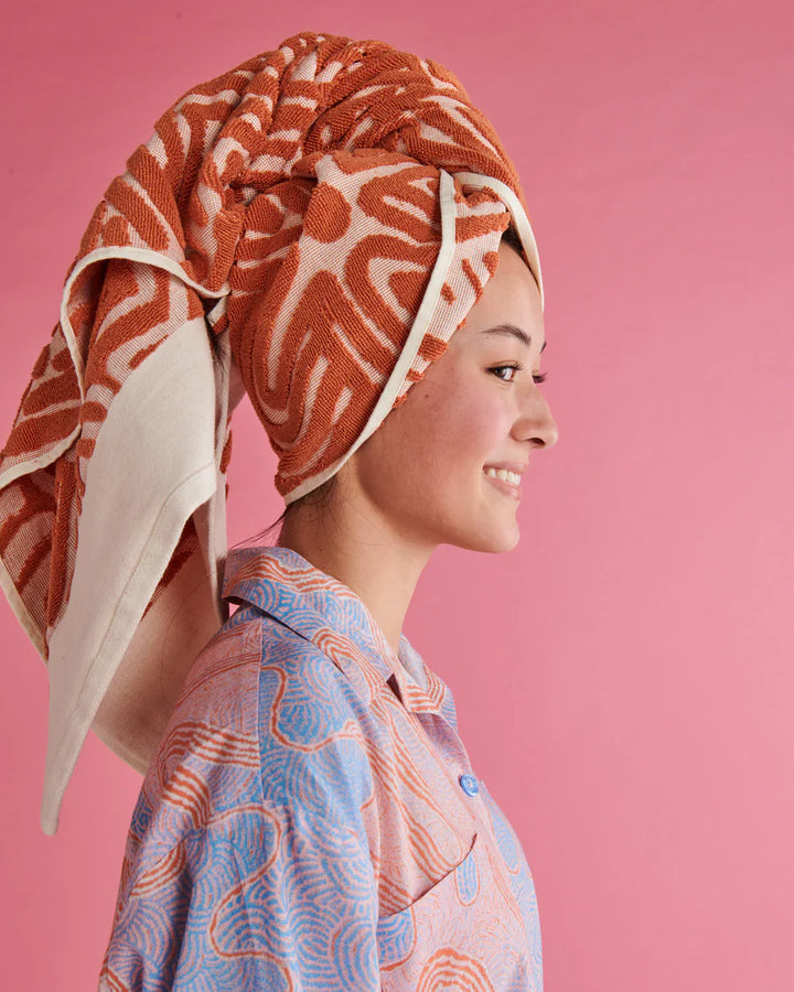 Kip & Co Kalaya Tjukurpa Sand Embossed Terry Bath Towel
