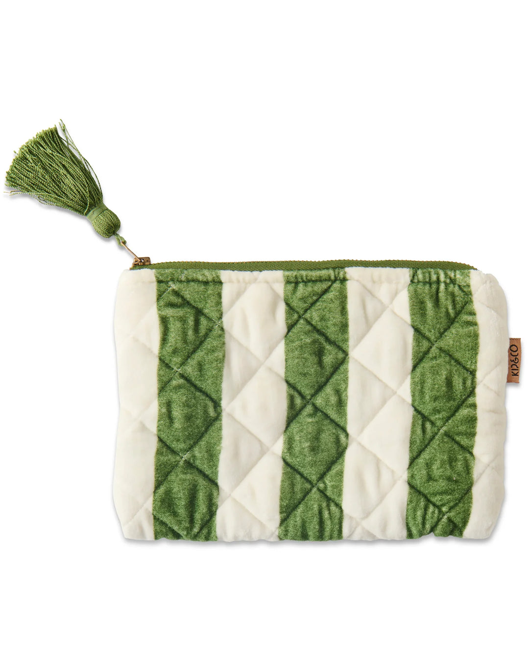 Kip & Co Moss Stripe Velvet Cosmetics Purse