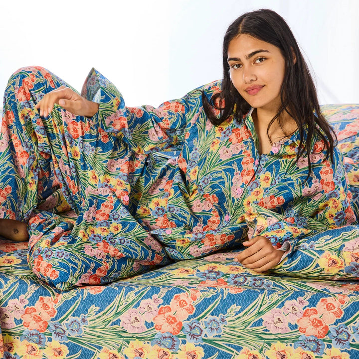 Kip & Co x Anna Spiro Gladiolus Organic Cotton Fitted Sheet