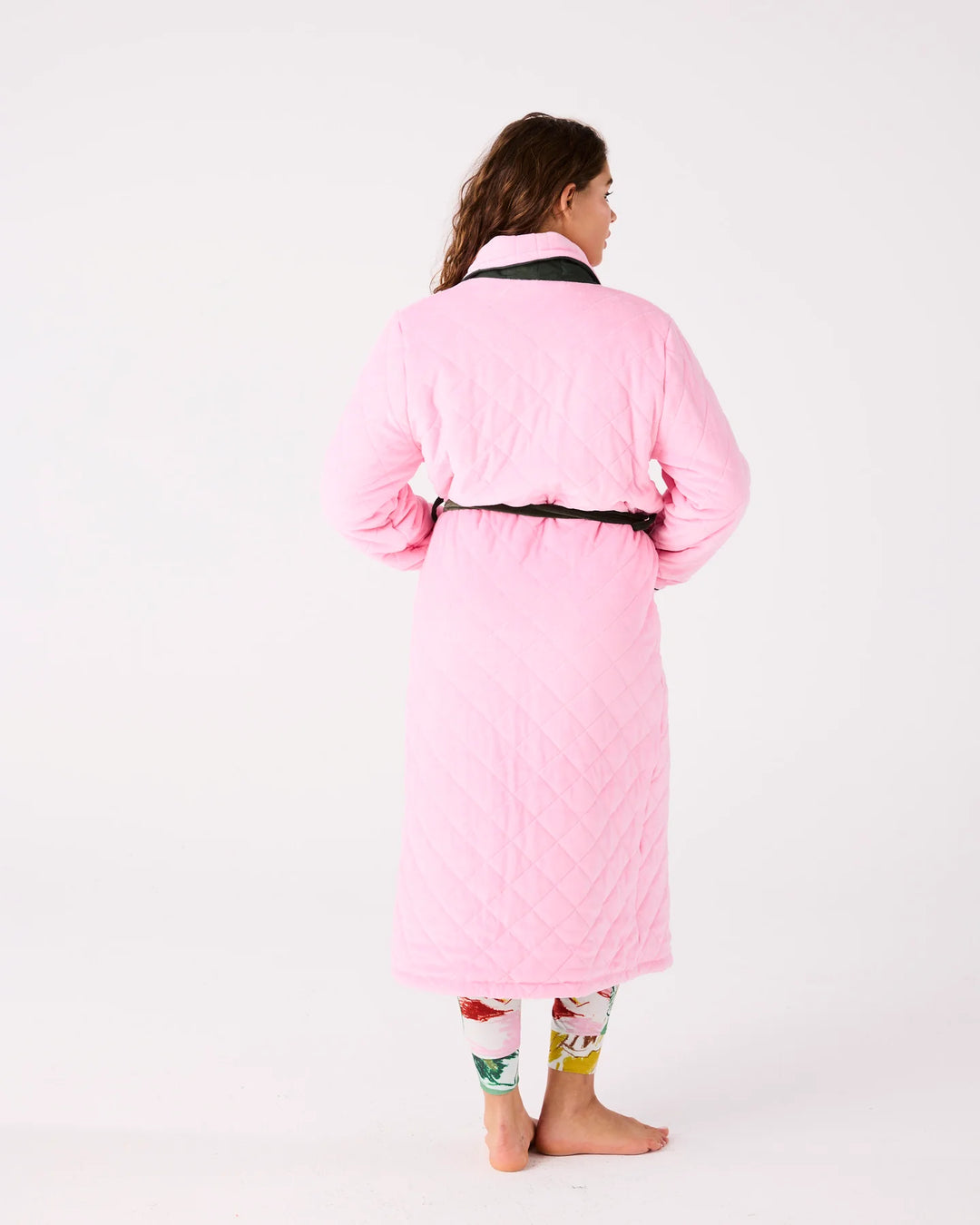 Kip & Co Candy Pine Quilted Velvet Robe