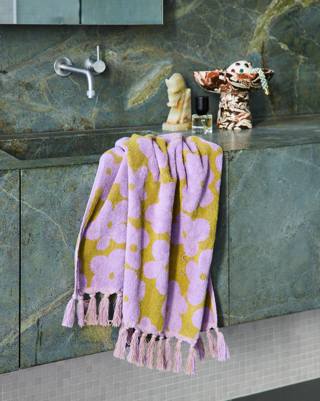 Kip & Co Big Flower Terry Hand Towel