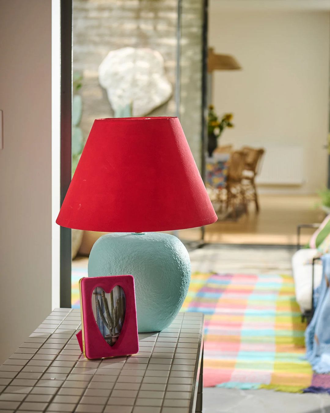 Kip & Co Desert Pink Heart Velvet Photo Frame