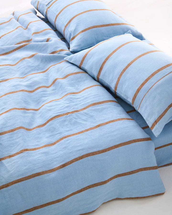 Kip & Co Como Stripe Linen Fitted Sheet