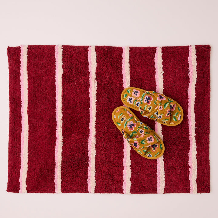 Kip & Co Ruby Rose Stripe Bath Mat