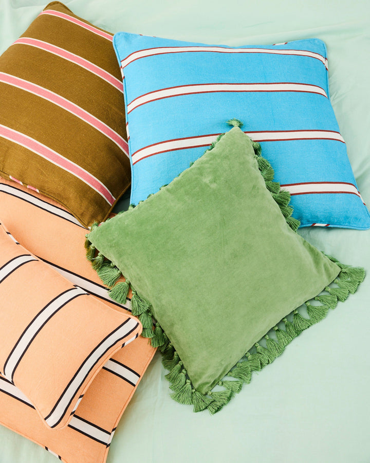 Kip & Co Pesto Velvet Tassel Cushion