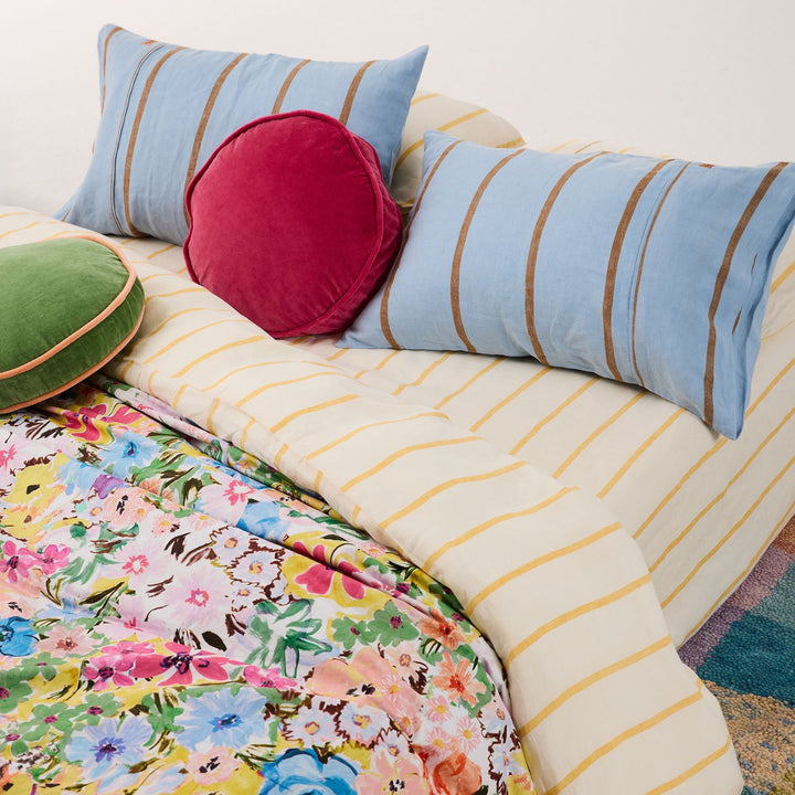 Kip & Co Rhubarb Velvet Pea Cushion