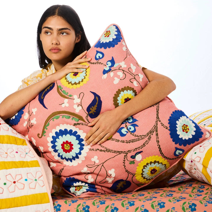 Kip & Co x Anna Spiro Isabelle Sunset Embroidered Cushion