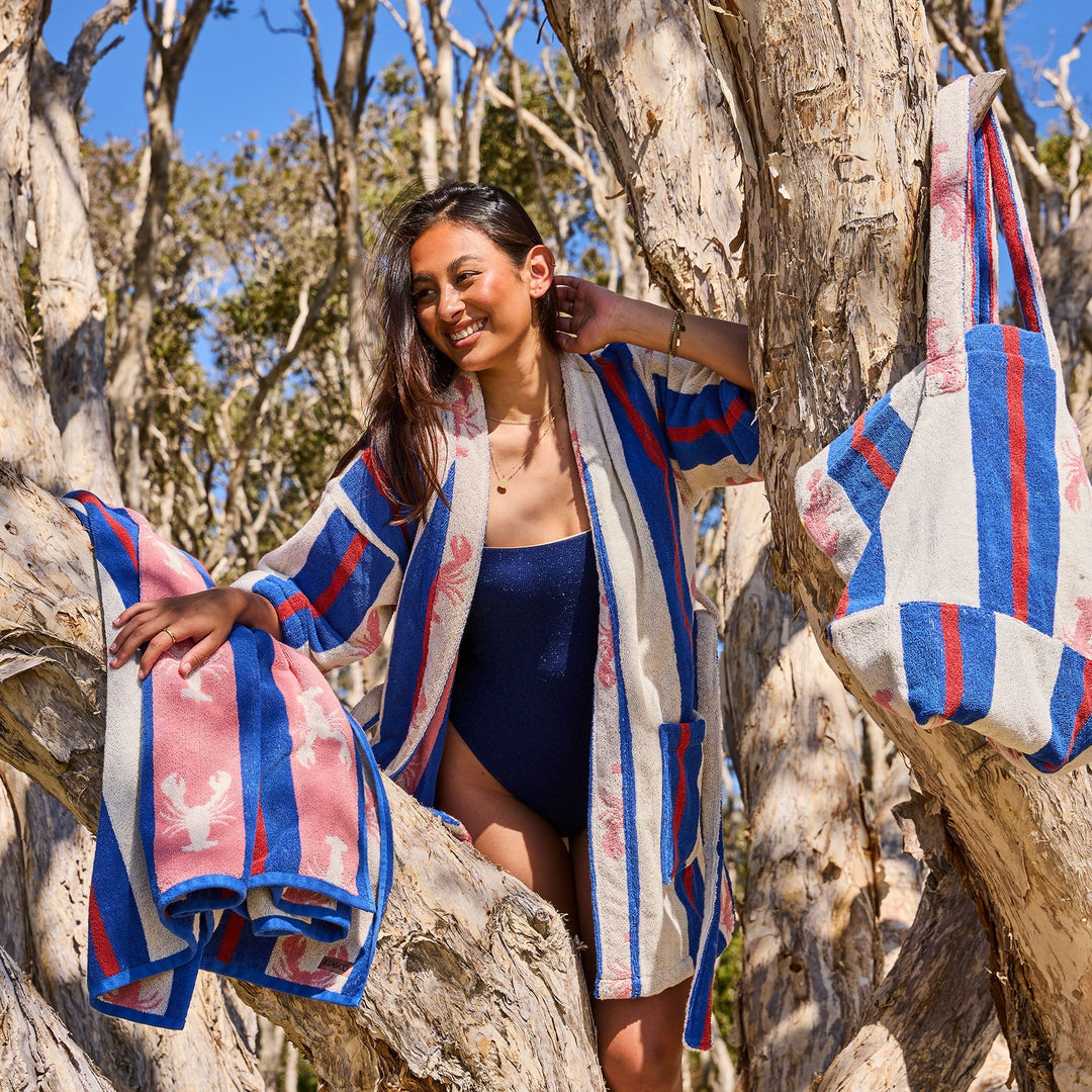 Kip & Co Lobster Fan Club Terry Oversized Beach Bag