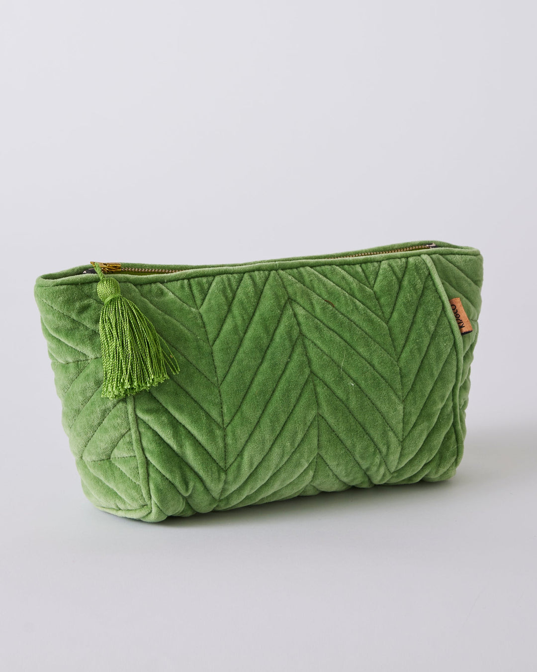 Kip & Co Pesto Velvet Toiletry Bag