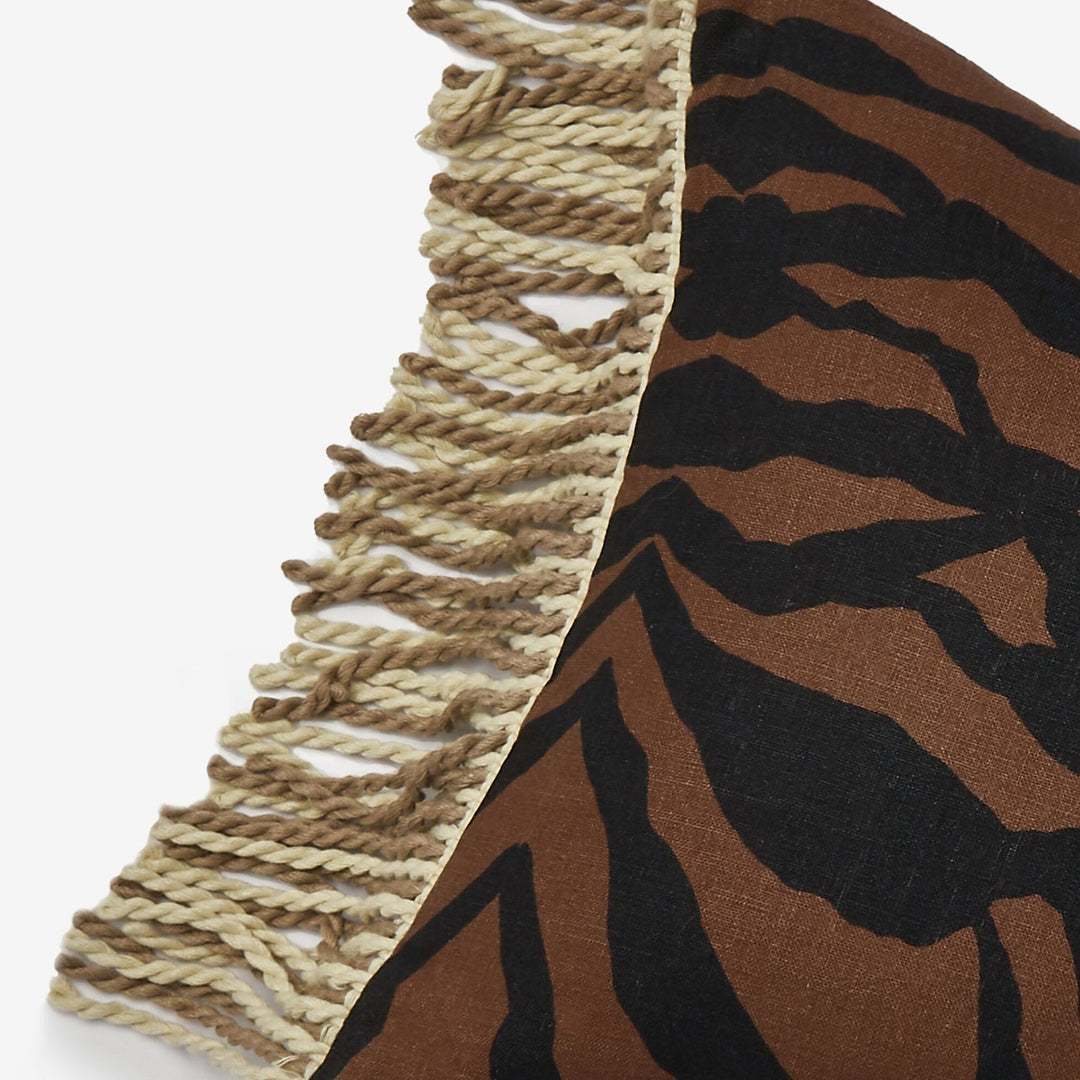 Bonnie & Neil Zebra Chocolate Cushion 60x40cm