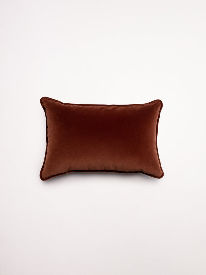 Hommey Velvet Lumbar Cushion - Chestnut