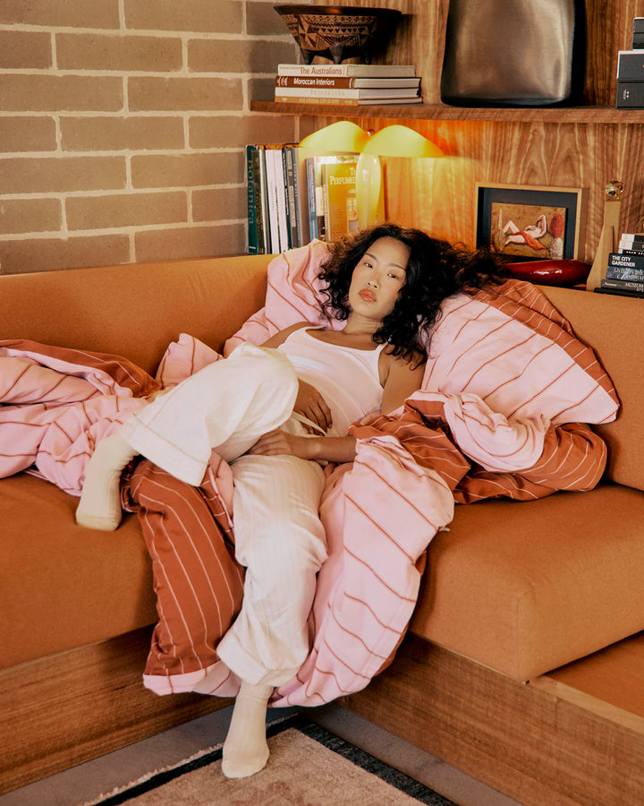 Hommey Quilt Cover - Rose / Sienna