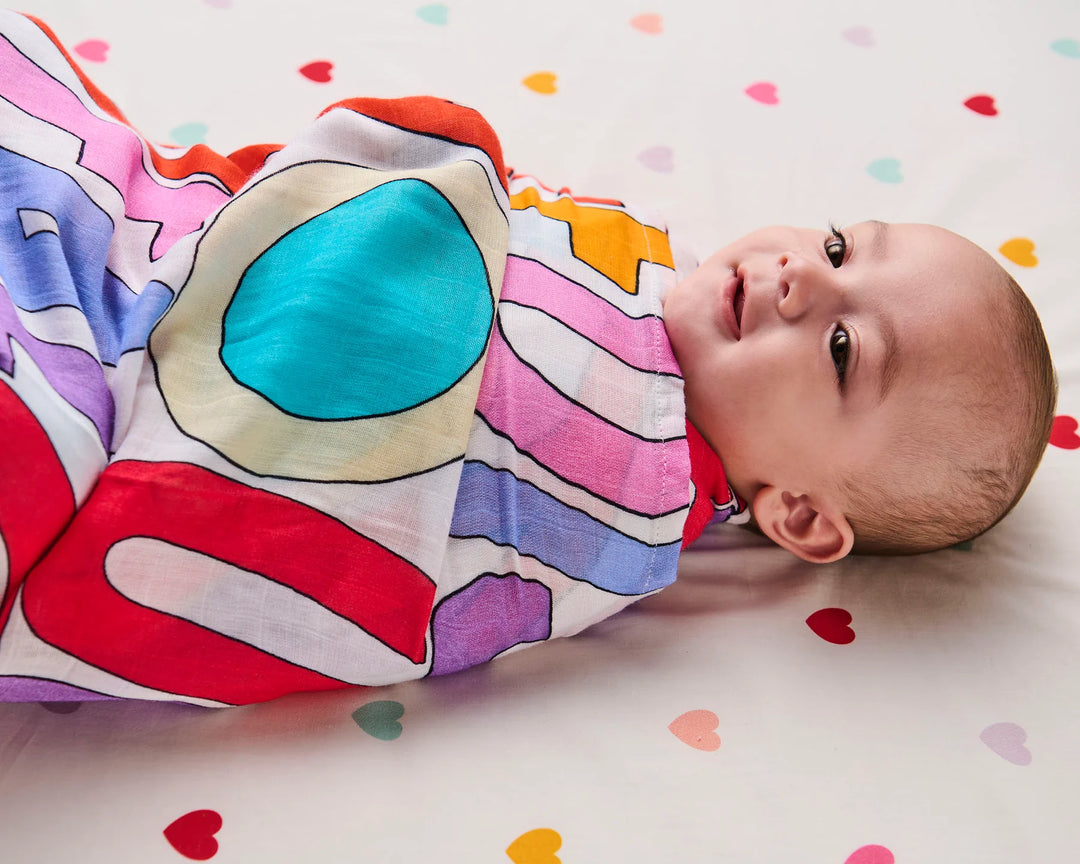 Kip & Co x The Beatles All You Need Is Love Bamboo Swaddle